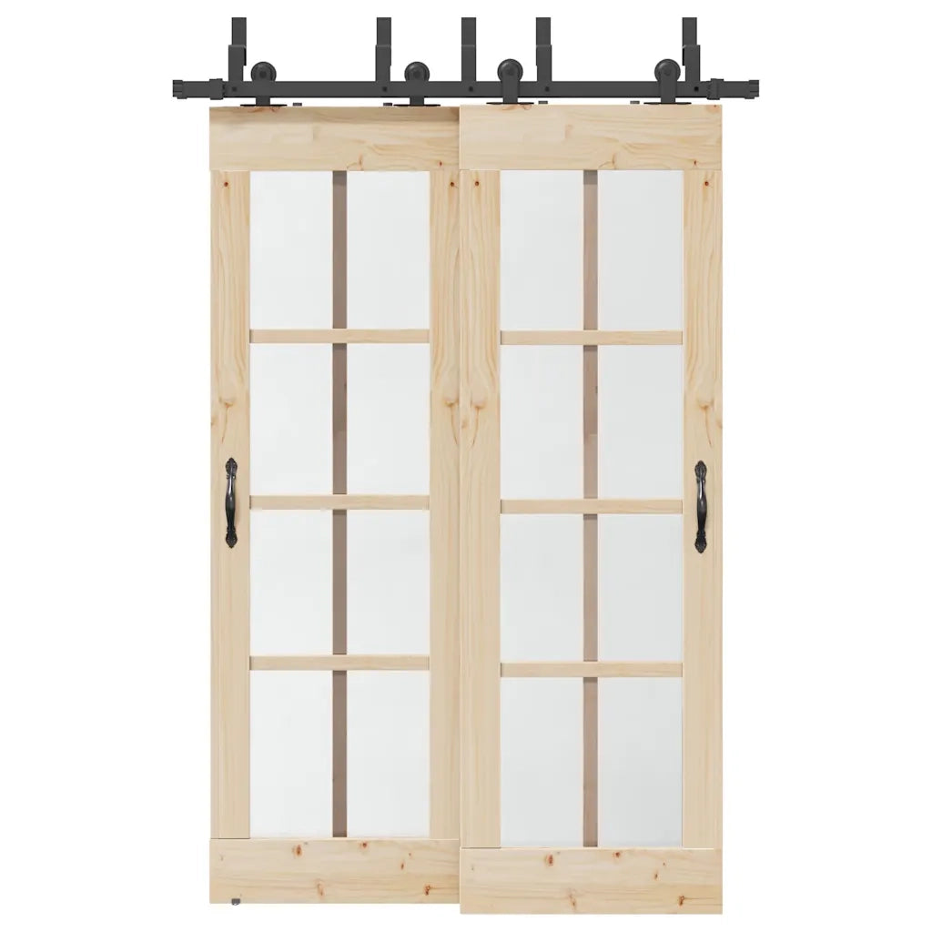 Kit di Binari per Porte Scorrevoli 152,5 cm Acciaio Nero CFW1548359