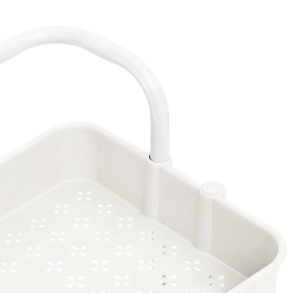 Carrello da Cucina 3 Ripiani Bianco 42x35x85 cm Ferro e ABS CFW2842933