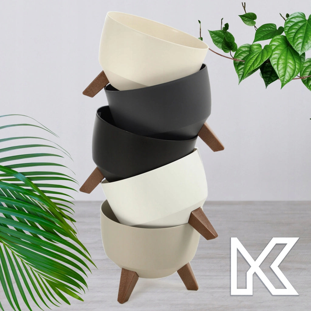 Vaso da fiori KADAX 47 cm con coperchio e piedini interni, colore antracite