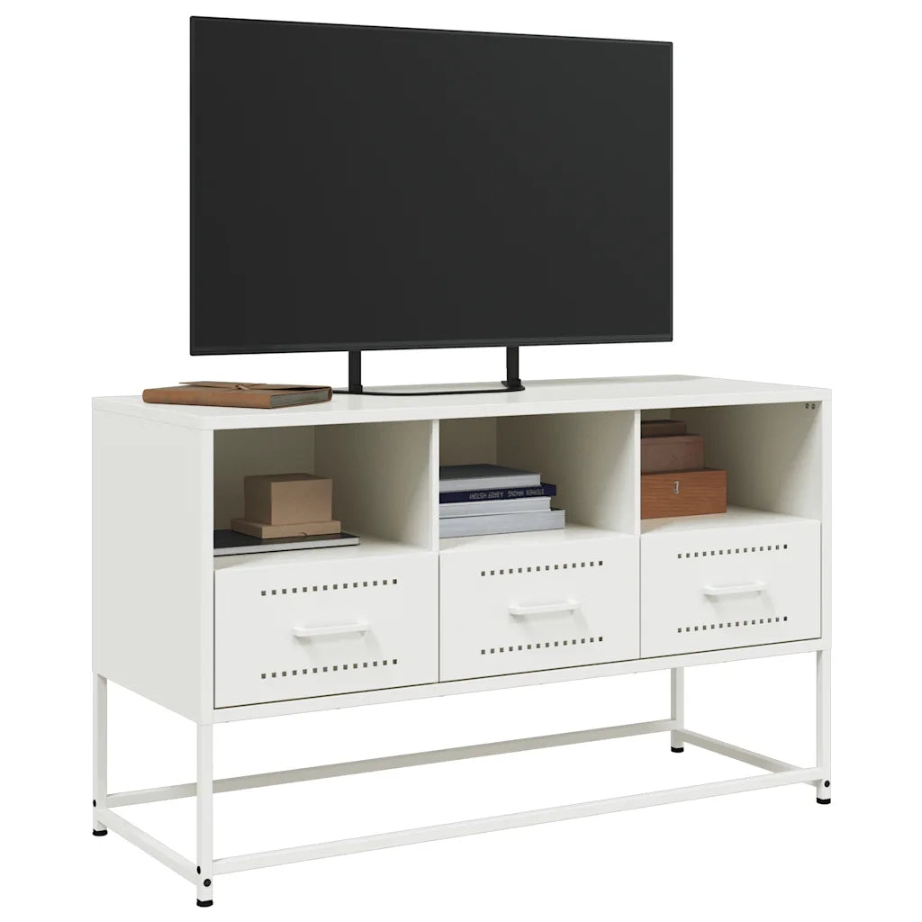 Mobile TV Bianco 100,5x39x60,5 cm in Acciaio 846547