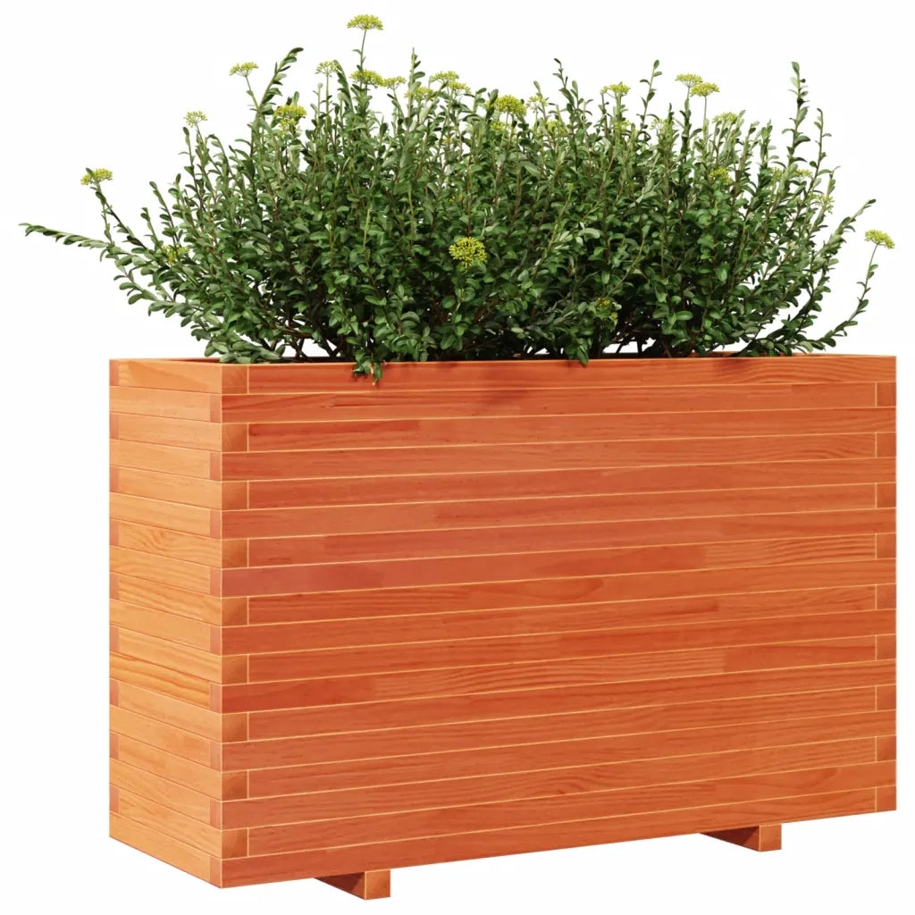 Fioriera Giardino Marrone Cera 110x40x72 cm Legno Massello Pino 3282641