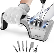 Mulinello Professionale 4 in 1 - Con Guanto Antiscivolamento - Adatto per Cucina e Coltelli