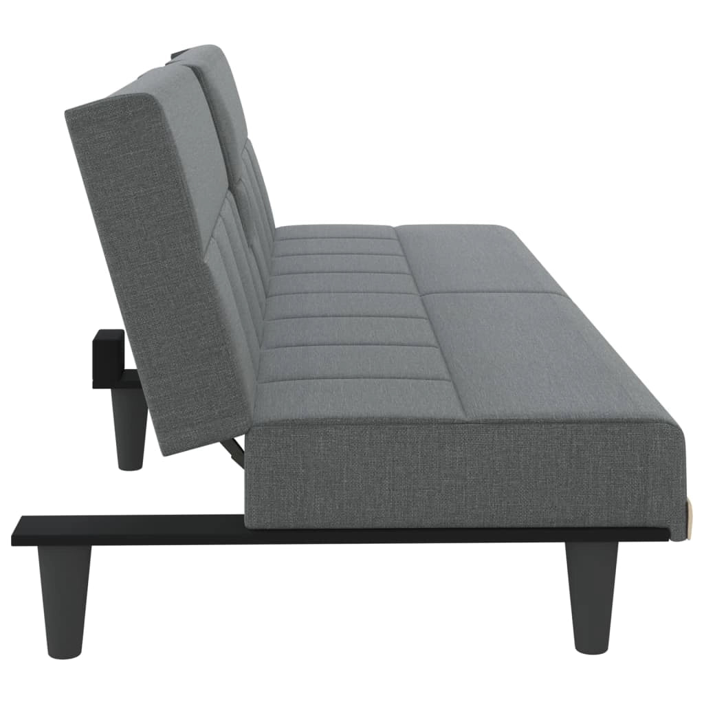Divano letto con portabicchieri tessuto grigio scuro 02_0020423