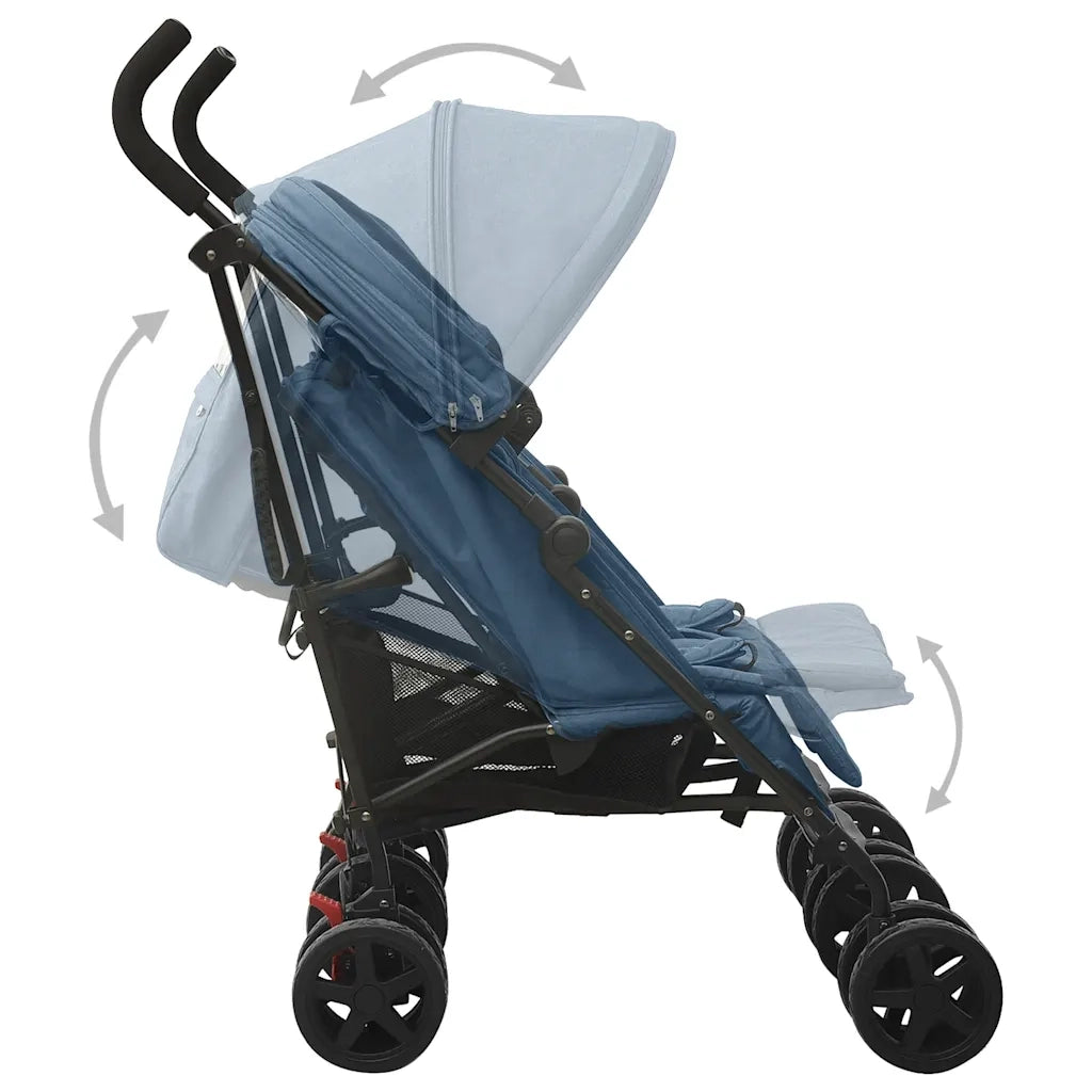 Passeggino Gemellare Blu Marino in Acciaio 10238