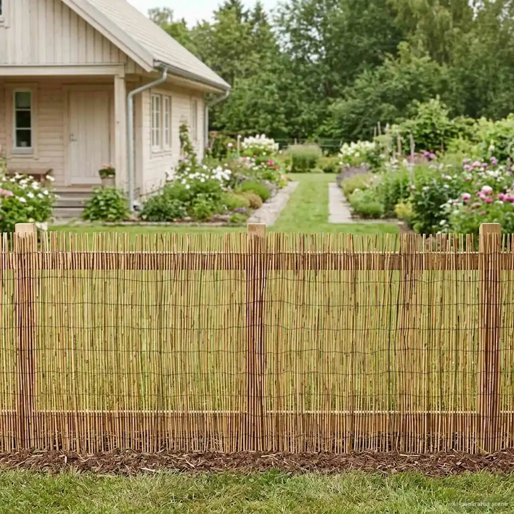 Recinzione per Giardino Carbonizzato 300 x 100 cm Giunco 42031261