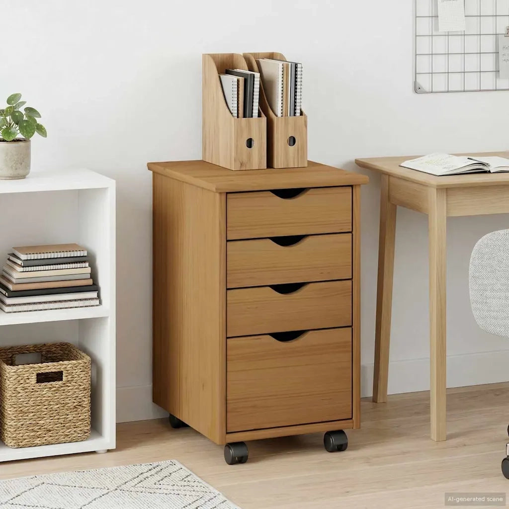 Mobile con Ruote MOSS Marrone Miele 34 x 39 x 56 cm 42028340