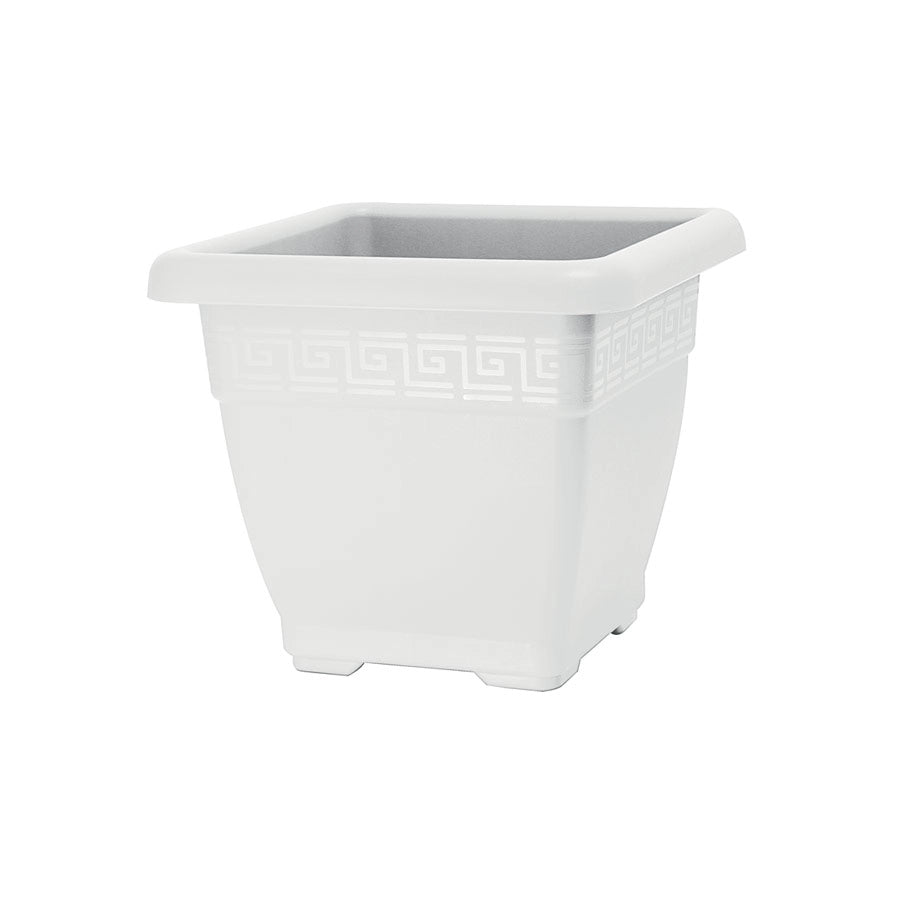 Vaso per Piante Quadrato Interno Esterno Quadrato Plasticotto Quadro Idel Colore: Bianco, Formato: 37 cm