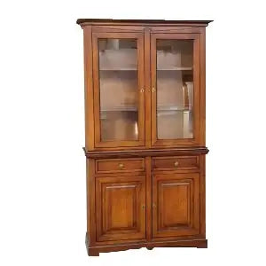 Credenza cristalliera in legno 2 ante noce Bassano mod goccia