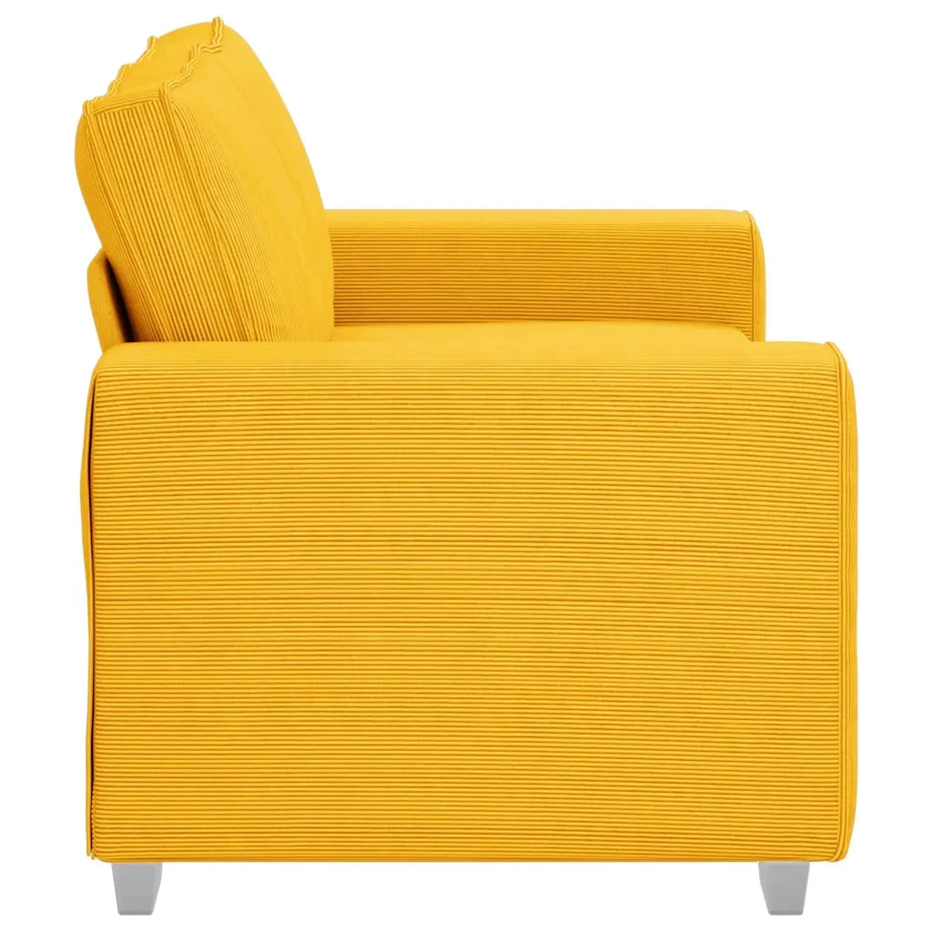 Divano | Divano da soggiorno | Sofa Divanetto Giallo Chiaro 160x77x82cm Tessuto di Velluto a Coste