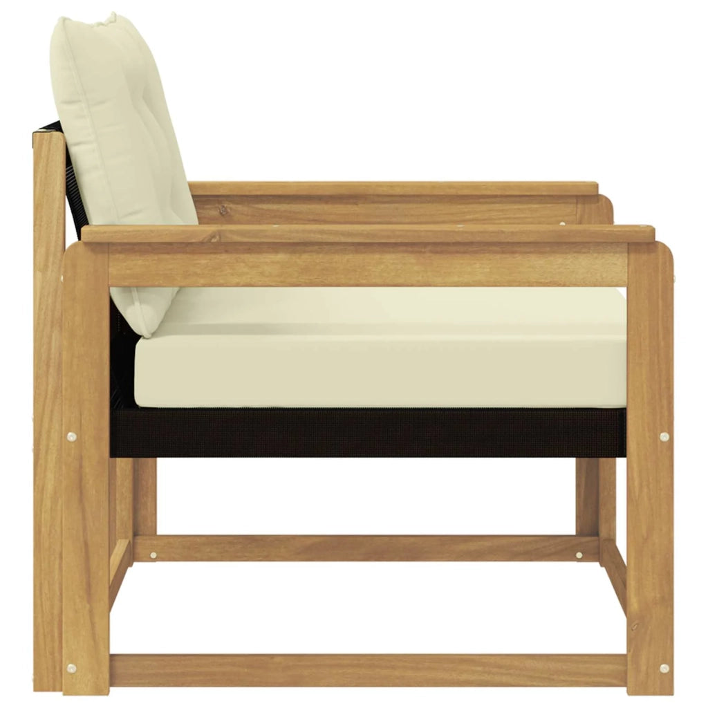 Set di divani da esterno-Sofa da giardino Legno di Acacia Massello e Textilene 662291