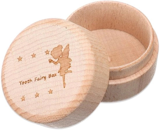Tastiera per Denti in Legno - Conservazione delle Memorie - Prodotto per Bambini - 5 cm di Diametro - 3,5 cm di Altezza - Cassa per Denti