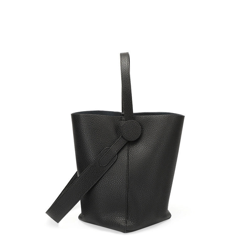 Borsa a tracolla da donna in vera pelle, colore nero.