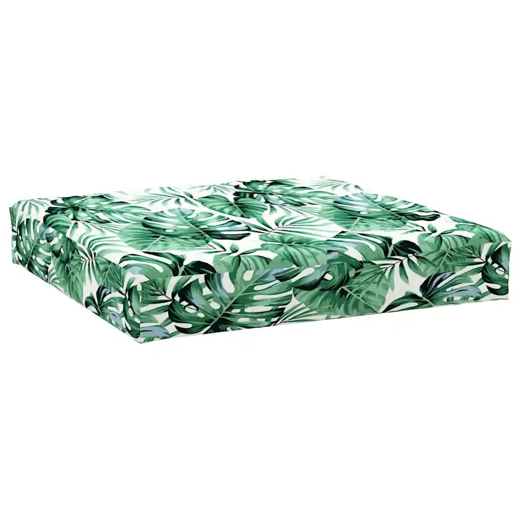 Cuscino Pallet Motivo a Foglie 60x60x9,5 cm in Tessuto Oxford 379182