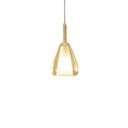 Ofelia S/11 Mini Lampada a sospensione in vetro borosilicato ambra trasparente con portalampade E27, cavo 3 metri - Gea Luce