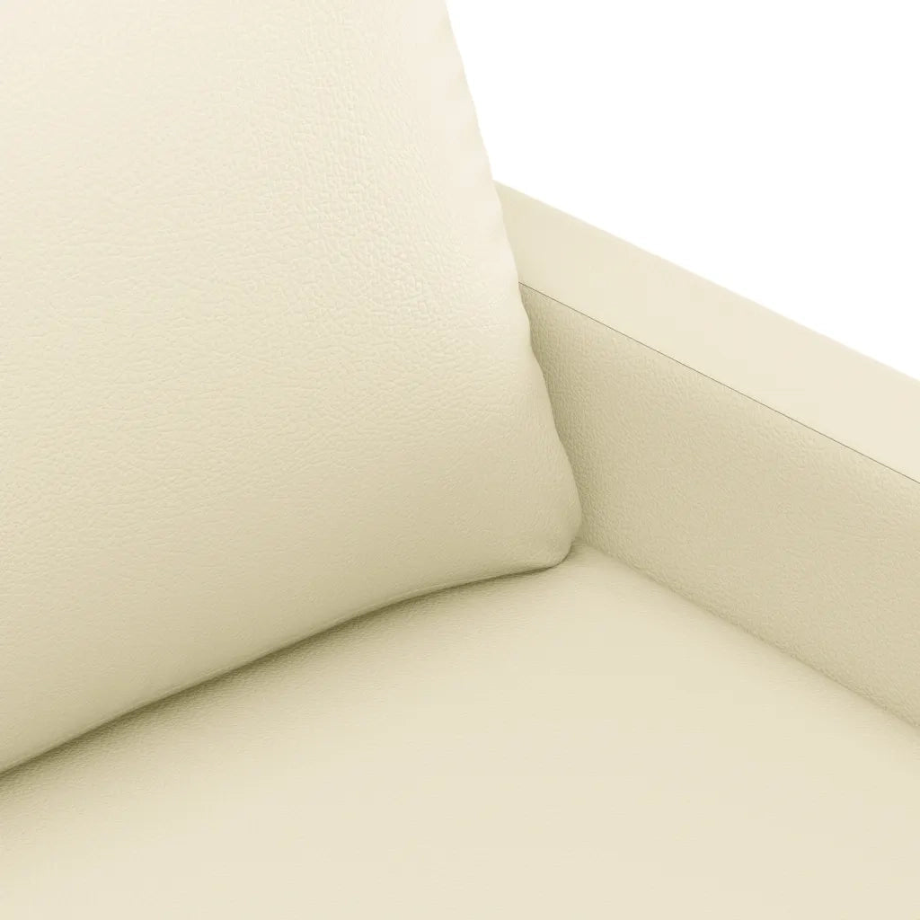 Set di Divani 4 pz con Cuscini crema in Similpelle