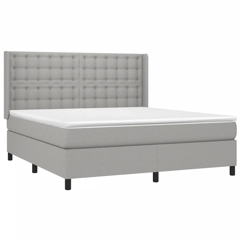 Giroletto a Molle con Materasso Grigio Chiaro180x200 cm Tessuto 3131769