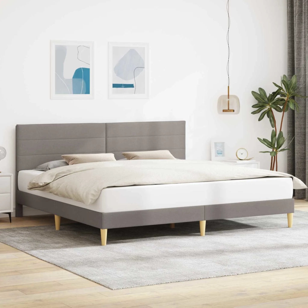 Struttura del letto con testiera Tortora 200 x 200 cm Tessuto 42027610