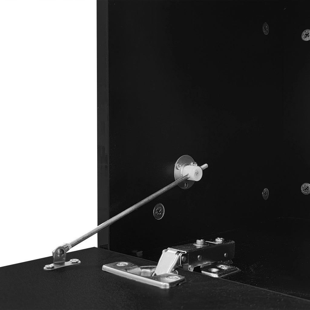 TAVOLINO DA SALOTTO LED 120 x 50 x 38,5 cm Nero Vetro