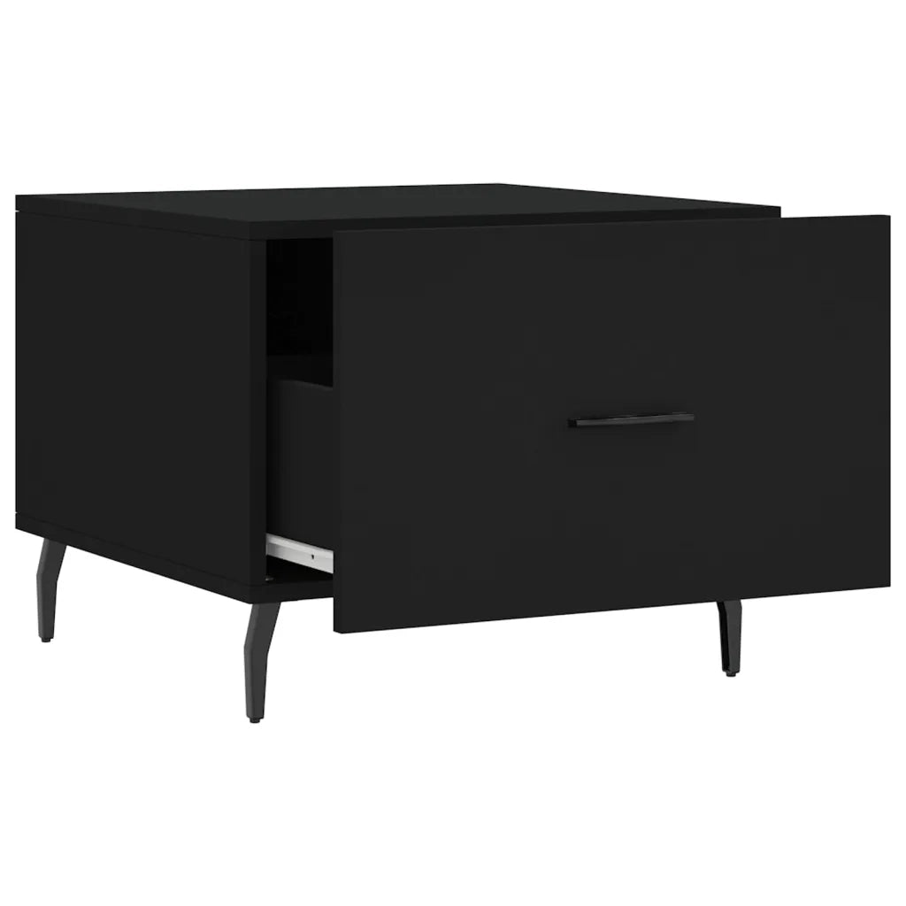 2 pz Tavolini da salotto | Tavolino da caff¨¨ | Tavolino da Soggiorno Neri 50x50x40 cm in Legno Multistrato