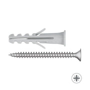 TASSELLO LEGGERO IN NYLON CON VITE AD ESPANSIONE CON COLLARINO ED ALETTE ANTIROTAZIONE - Ø8X40  - TEF