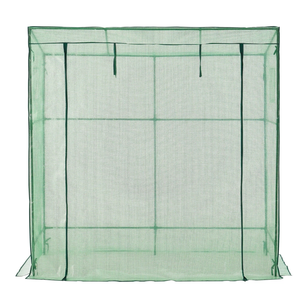 Serra per pomodori in acciaio e polietilene con porta e 2 finestre con cerniera 198 x 78 x 180-200 cm verde 03_0008261