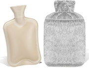 Bottiglia di acqua calda 2L senza valvola - Coperchio morbido - Rimovibile - Lavabile - Gomma naturale - Ideale regalo per uomo/donna - Bottiglia di acqua calda