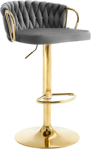 Sgabello da Cucina Altezza Regolabile, Sgabello da Bar in Velluto, Girevole a 360°, con Base in Metallo e Poggiapiedi, Nero