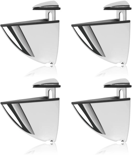Supporti per lastre di vetro, 4 pezzi, supporti per lastre di vetro regolabili, supporto per lastre di vetro, lastre di vetro e legno, supporto per lastre di vetro con viti, supporto per lastre di vetro per lastre di vetro spesse 3-16 mm, vetro e legno