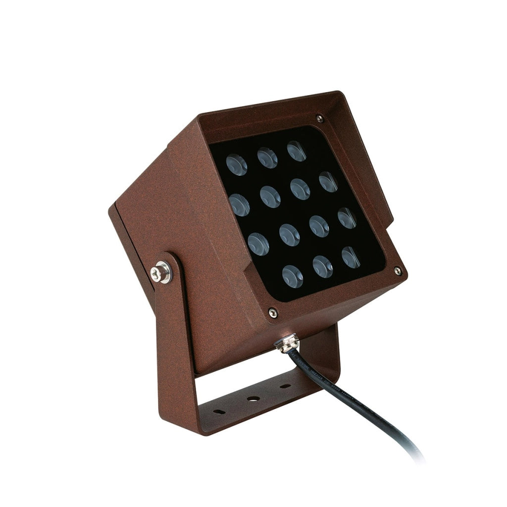 Proiettore LED 31W GES2235 orientabile con tecnologia CCT 3000K/4000K/6500K, struttura in alluminio pressofuso marrone - Gealuce