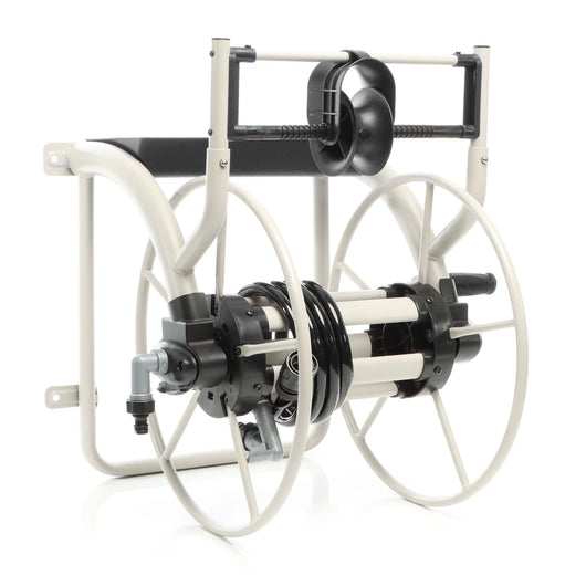 Avvolgitubo da giardino a parete con manovella e attacco per tubo, avvolgitubo senza tubo, per tubi fino a max 60m, irrigazione giardino