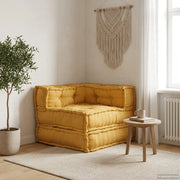 Divano Componibile Giallo 70x70x54 in Tessuto 4019037