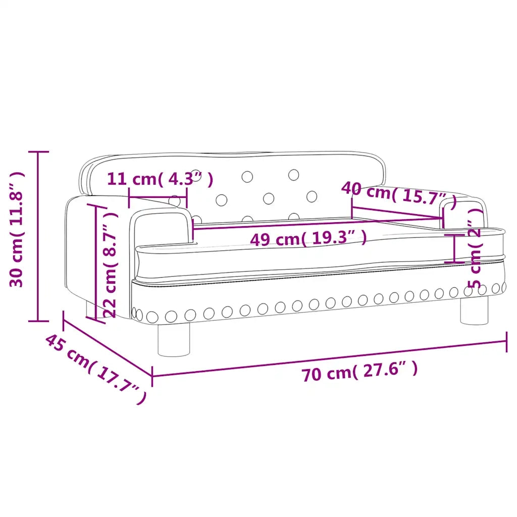 Divano per Bambini Blu 70x45x30 cm in Velluto 3196293