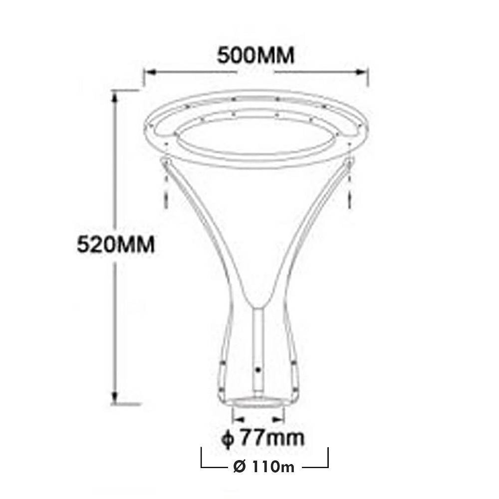 Trade Shop - Lampione Moderno Led 100w Cerchio Fungo Ip65 Luce Esterni Giardino Cortile Gd-100w - -bianco Caldo      -