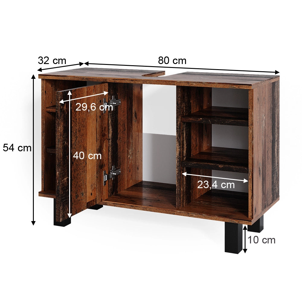 Mobile sottolavabo per bagno Fynn Legno antico 80 x 54 cm Vicco