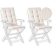 Set di 2 cuscini per sedute e schienale da esterno con lacci beige chiaro stile elegante giardino