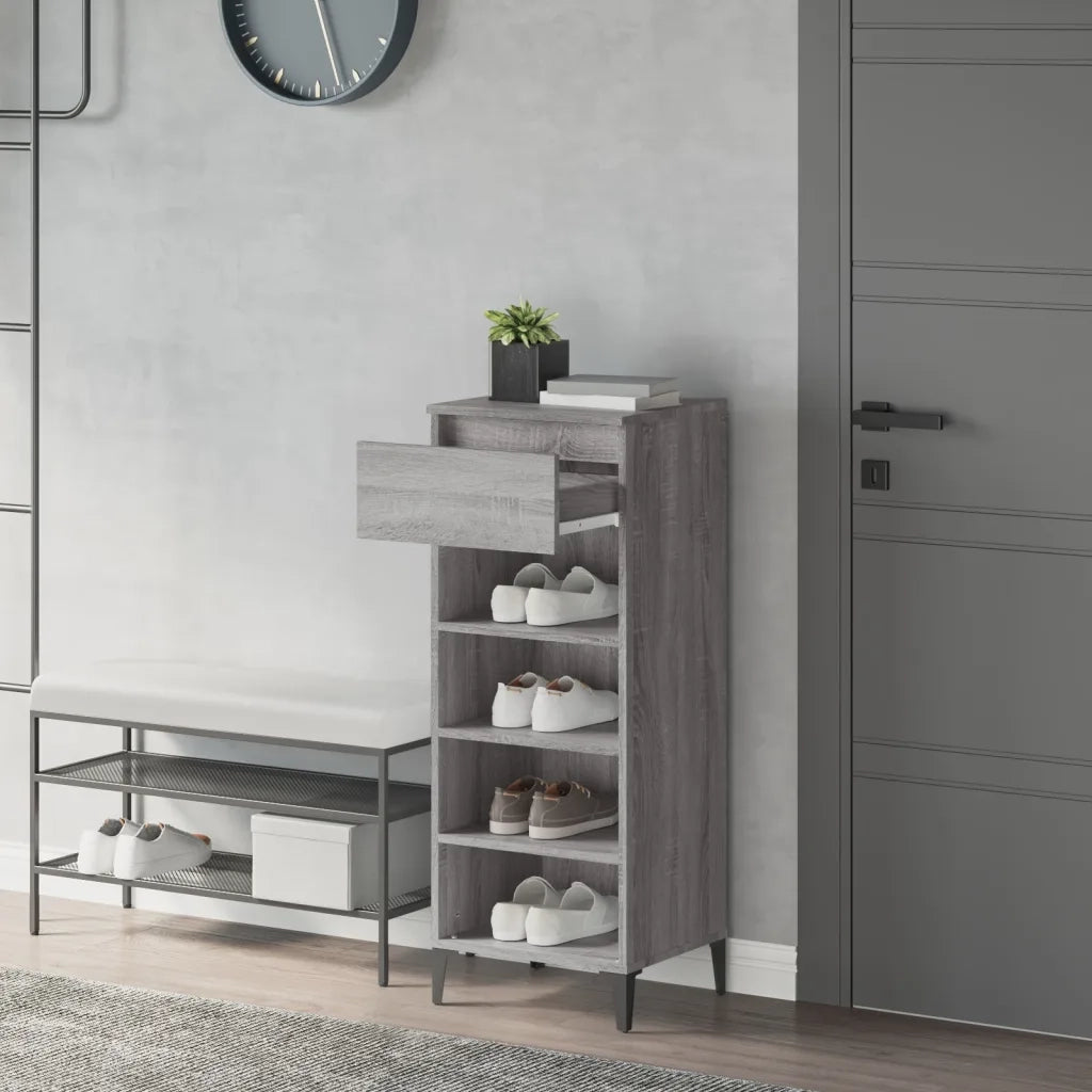 Scarpiera | Mobile per scarpe Grigio Sonoma 40x36x105 cm in Legno Multistrato