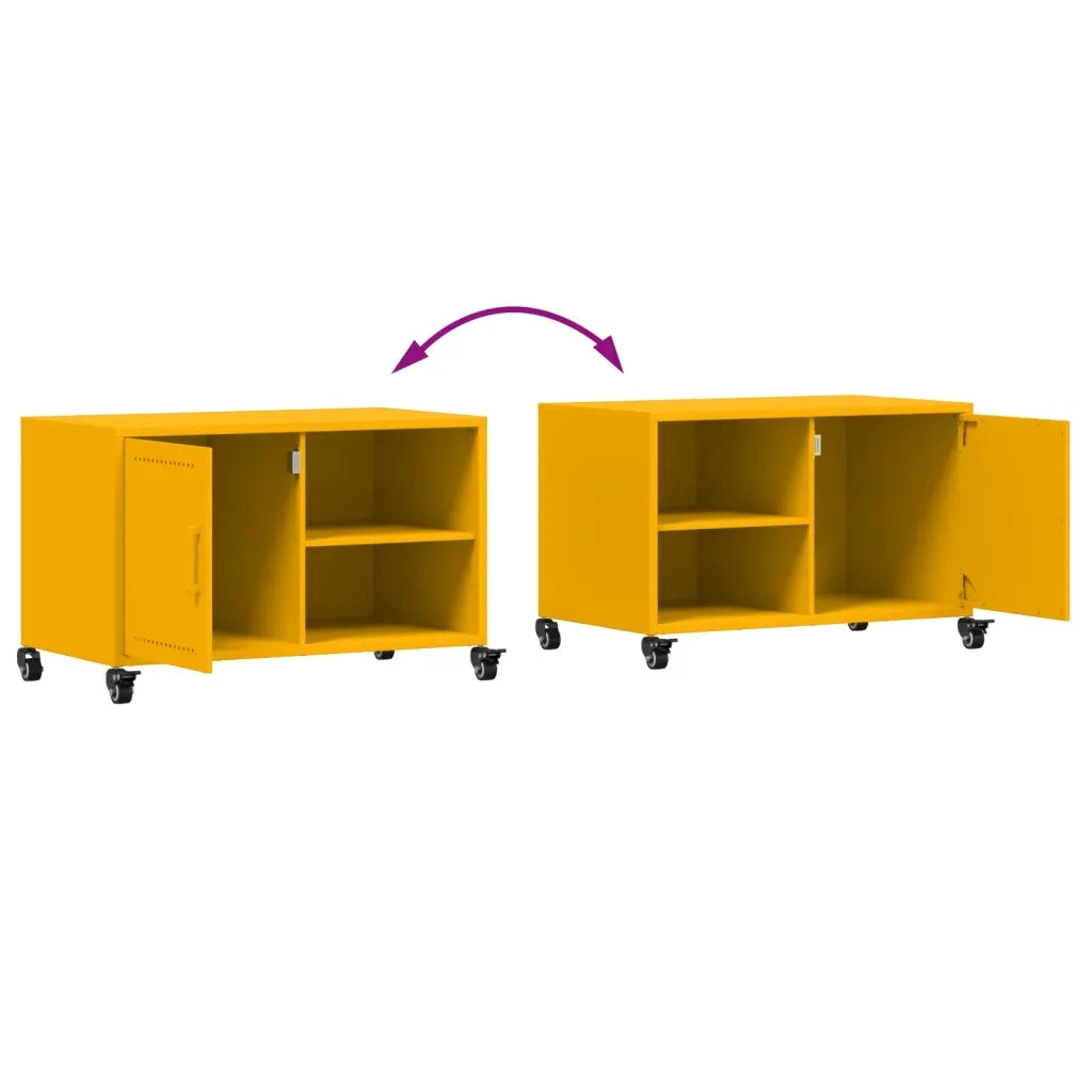 Mobile TV Giallo Senape 68x39x43,5 cm in Acciaio 846671