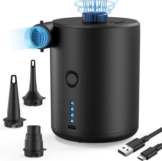 Pompa elettrica portatile, compressore elettrico mini, pompa elettrica, pompa elettrica mini USB con batteria ricaricabile 4000 mAh, per piscina, campeggio, air mattress, anello da nuoto, barca gonfiabile