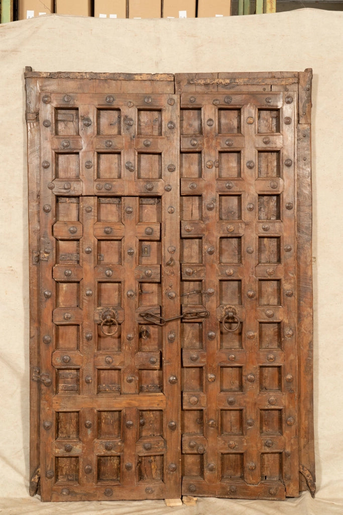 Biscottini Porta portone in legno massello e ferro da interno o da esterno vecchia e antica medievale scorrevole
