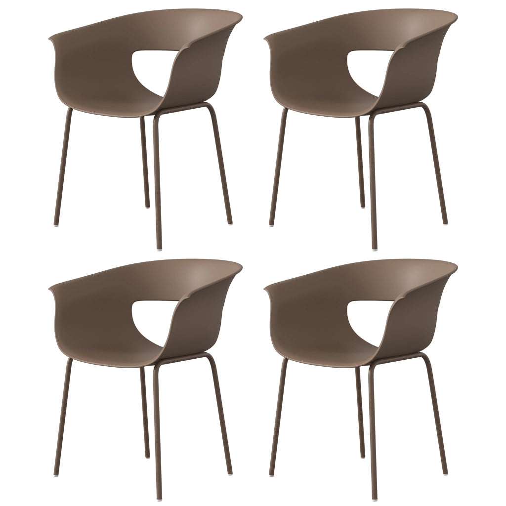 Set di sedie da giardino 4 pezzi ¨C zephmum ¨C polipropilene, grigio, 50x60x85