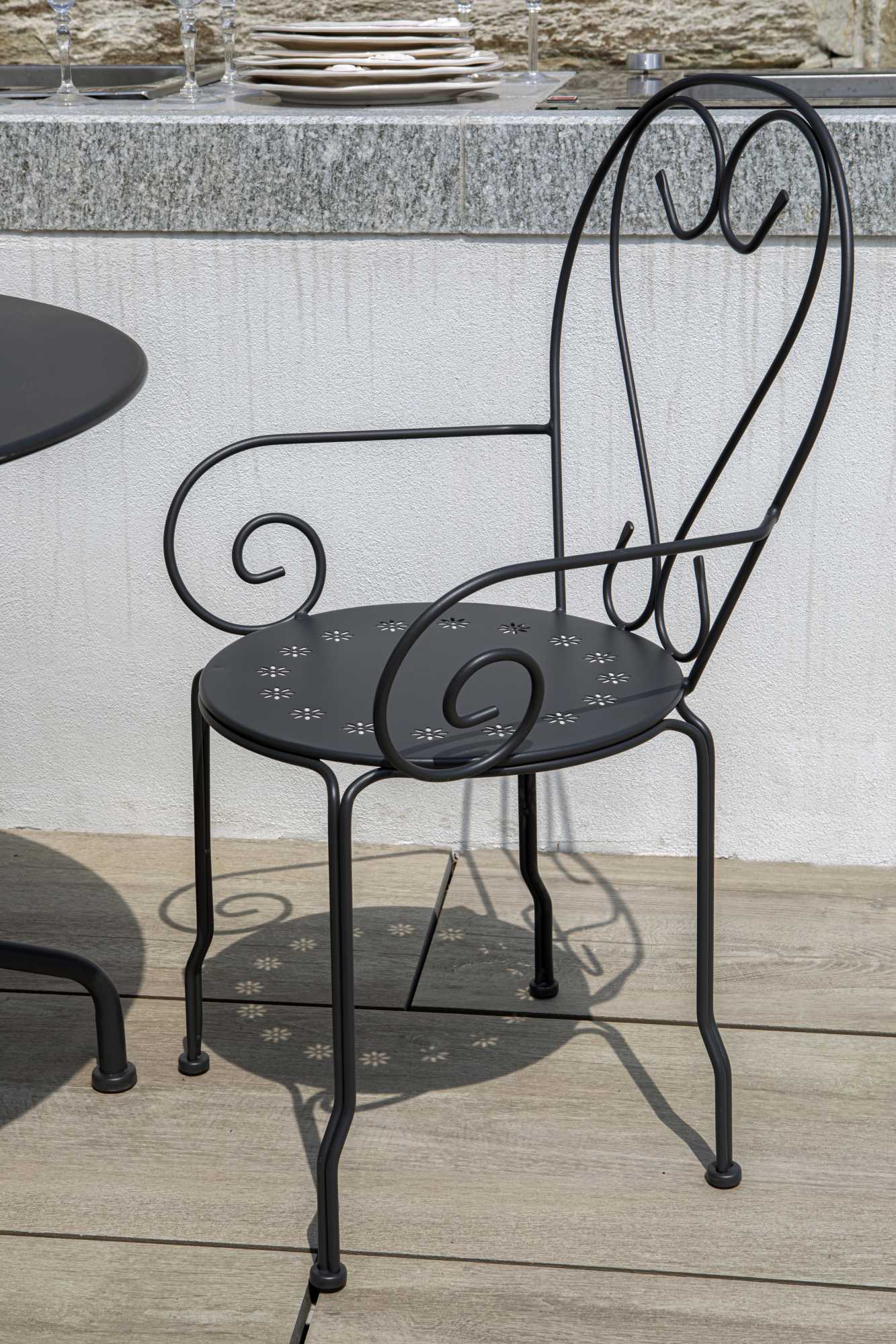 Sedia da Giardino 49x48xh90 cm in Metallo New Old Antracite