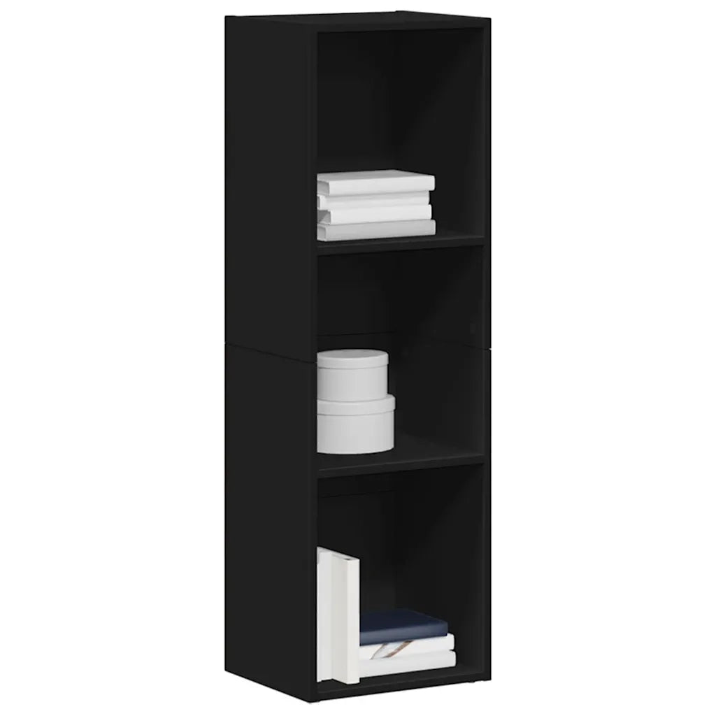 Libreria-Mobile TV Nero 36x30x114 cm in Legno Multistrato