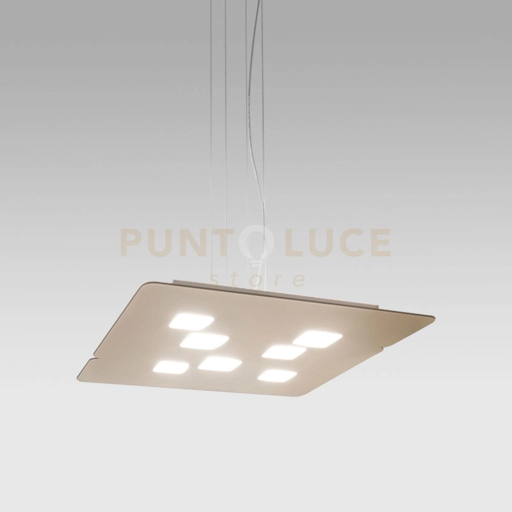 GISELLE S - SOSPENSIONE COLORE TORTORA IN METALLO E ALLUMINIO BIEMISSIONE 10 LUCI ATTACCO GX53