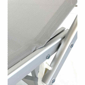 Lettino Prendisole da Giardino 181x60xH39 cm in alluminio e tela grigia Bagnino