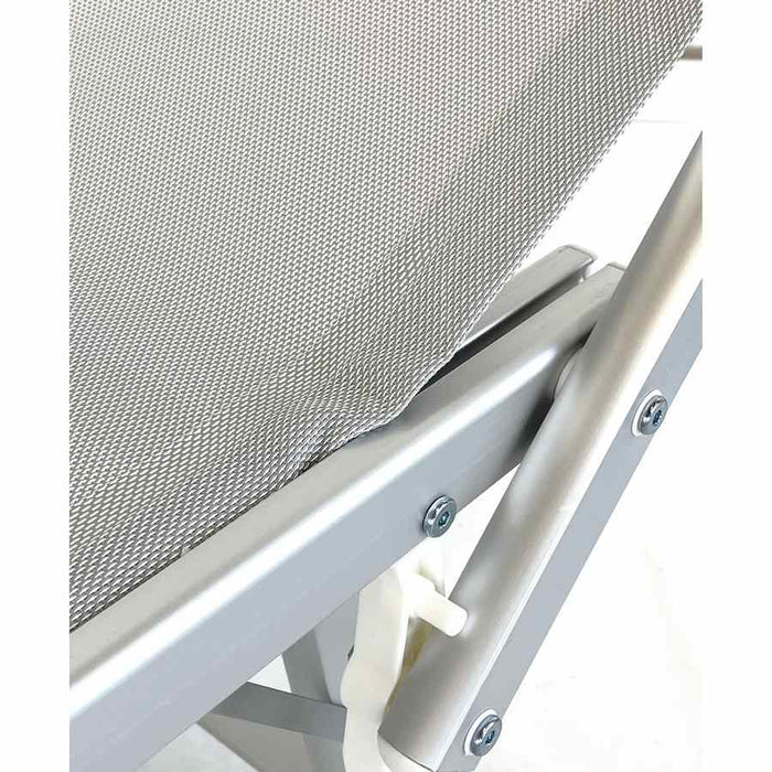 Lettino Prendisole da Giardino 181x60xH39 cm in alluminio e tela grigia Bagnino