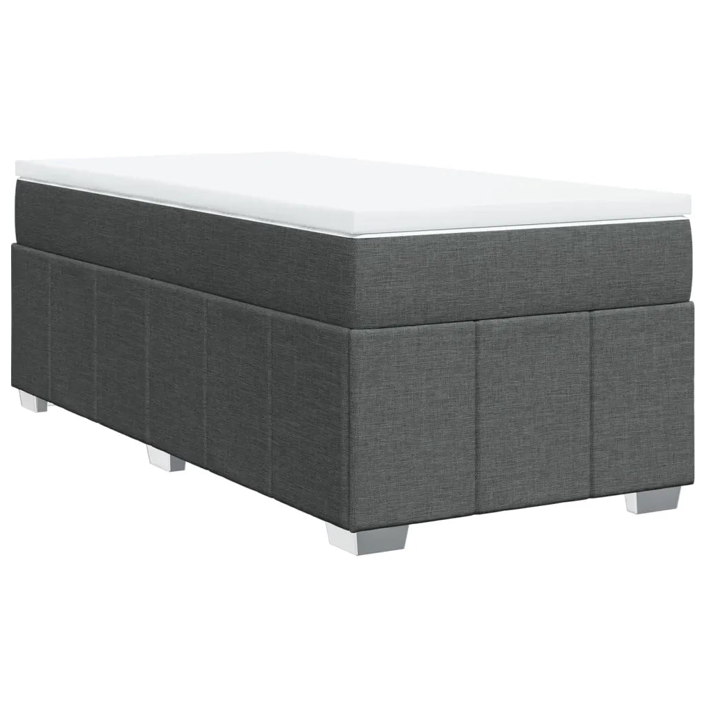 Giroletto a Molle con Materasso Grigio Scuro 80x200 cm Tessuto