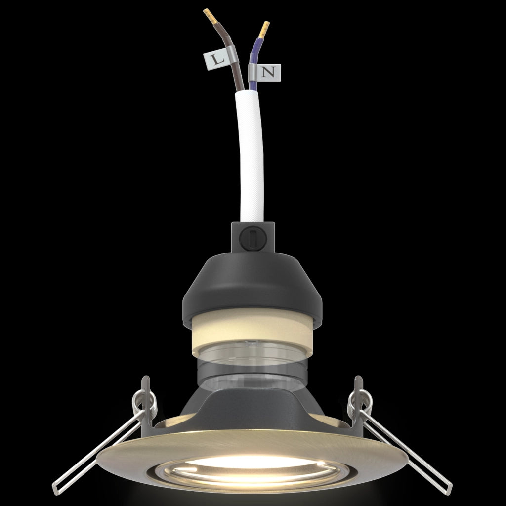 Spotlights Incassati 6 pz Rotondi GU10 Ottone Ã˜90 mm Acciaio