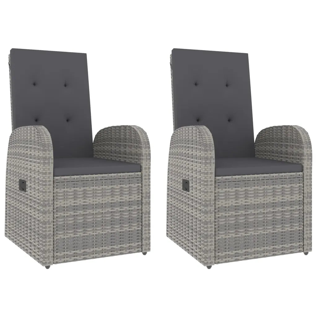 Set Mobili Giardino 3pz Grigio Polyrattan Legno Massello Acacia 3157655