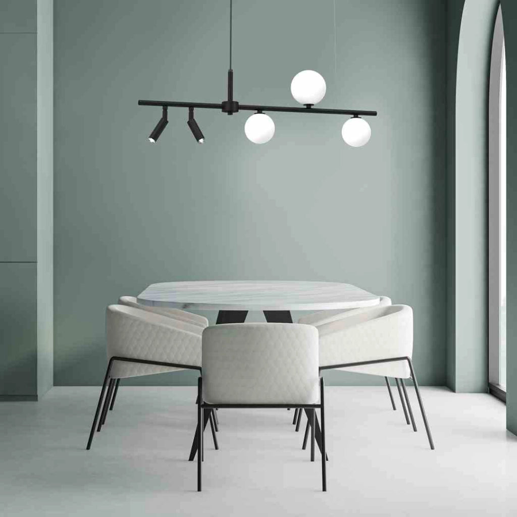 Lampadario sospeso Milagro Sirio 5 luci G9 nero/bianco