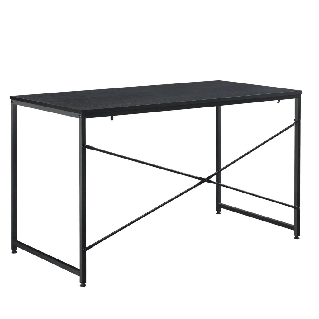 Scrivania per computer tavolo in metallo e MDF 120 cm nero 03_0003512